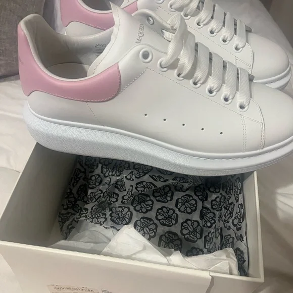 Alexander McQueen White and Pink Sneakers